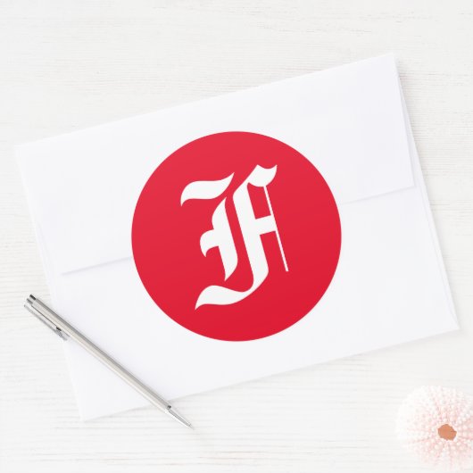 Elegant monogram F Ronde Sticker (Envelop)