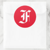 Elegant monogram F Ronde Sticker (Tas)