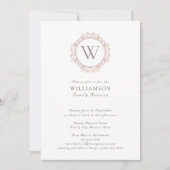 Elegant Monogram Familie Reünie Kaart (Voorkant)