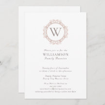 Elegant Monogram Familie Reünie