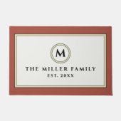 Elegant Monogram Familienaam Doormat | Terracotta Deurmat (Voorkant)