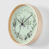 Elegant Monogram Familienaam Foilage  (Hoek)