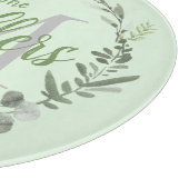 Elegant Monogram Familienaam Foilage Snijplank (Hoek)