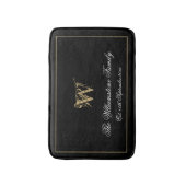 Elegant Monogram Familienaam Pas getrouwd Wedding Badmat (Voorkant Verticaal)