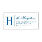 Elegant Monogram Familienaam Retouradres Zelfinktende Stempel (Design)