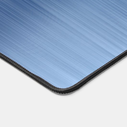 Elegant Monogram Faux Blauw Geborsteld Metallic Bureaumat (Hoek)