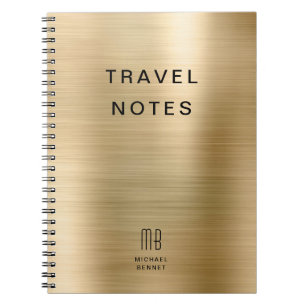 Elegant Monogram Faux Gold Reizen Notitieboek