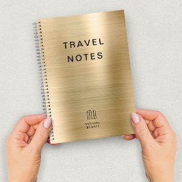 Elegant Monogram Faux Gold Reizen Notitieboek