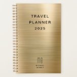 Elegant Monogram Faux Gold Reizen Planner<br><div class="desc">Elegant Monogram Faux Gold Reisplanner.</div>