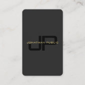 Elegant Monogram Faux Gold Tekst Oceaanmaat Visitekaartje (Voorkant)