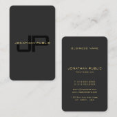 Elegant Monogram Faux Gold Tekst Oceaanmaat Visitekaartje (Voorkant / Achterkant)