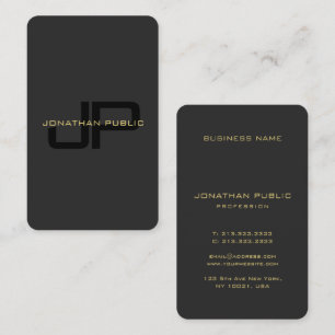 Elegant Monogram Faux Gold Tekst Oceaanmaat Visitekaartje