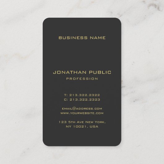 Elegant Monogram Faux Gold Tekst Oceaanmaat Visitekaartje (Achterkant)