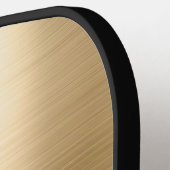 Elegant Monogram Faux Goud Geborsteld Metaal Pickleball Paddle (Links Detail)