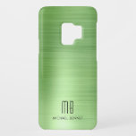 Elegant Monogram Faux Green Metallic Case-Mate Samsung Galaxy S9 Hoesje<br><div class="desc">Elegant Monogram Faux Green Metallic Hoesje-Mate Samsung Galaxy S9 Hoesje</div>
