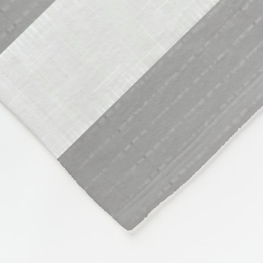 Elegant monogram Faux Silver Gradient Gray Stripes Fleece Deken (Hoek)