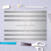 Elegant monogram Faux Silver Gradient Gray Stripes Tissuepapier (Craft)
