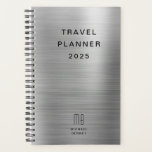 Elegant Monogram Faux Silver Grey Reizen Planner<br><div class="desc">Elegant Monogram Faux Silver Grey Reisplanner.</div>