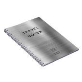 Elegant Monogram Faux Silver GreyTravel Notitieboek (Rechterzijde)