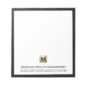 Elegant Monogram Financiële Planner Notitieblok (Voorkant)