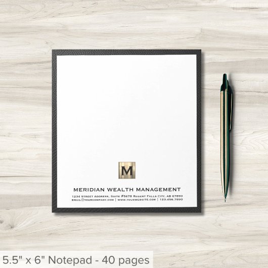Elegant Monogram Financiële Planner Notitieblok