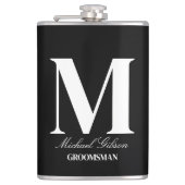 Elegant Monogram Flask - Personalized Groomsmen Gi Heupfles (Voorkant)