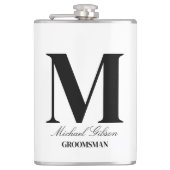 Elegant Monogram Flask - Personalized Groomsmen Gi Heupfles (Voorkant)