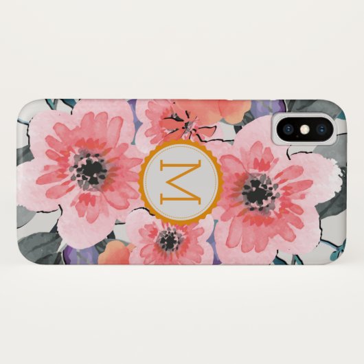 Elegant Monogram  Floral #31 Case-Mate iPhone Case (Achterkant (horizontaal))