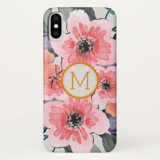 Elegant Monogram  Floral #31 Case-Mate iPhone Case (Achterkant)