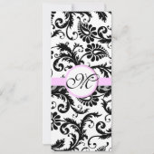 Elegant Monogram Floral Damask Wedding Uitnodiging (Achterkant)