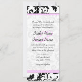 Elegant Monogram Floral Damask Wedding Uitnodiging (Voorkant)