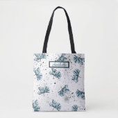 Elegant Monogram Floral Grunge Tote Bag (Voorkant)