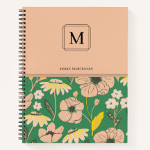 Elegant Monogram Floral Pattern Persoonlijke naam