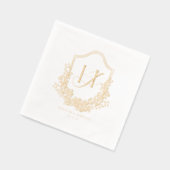 Elegant  monogram | Floral Wedding Gold Folie Servetten (Links)
