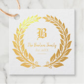 Elegant Monogram Folie Favor Tags (Voorkant)