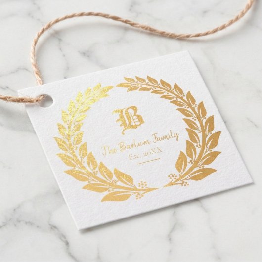 Elegant Monogram Folie Favor Tags
