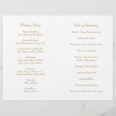 Elegant Monogram Foral Gold Wedding Programme (Achterkant)