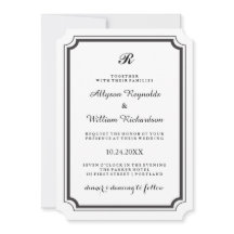 Elegant Monogram Formal Black and White Wedding