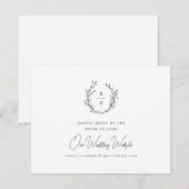 Elegant Monogram Formal Wedding Website RSVP Kaartje (Voorkant / Achterkant)