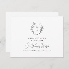 Elegant Monogram Formal Wedding Website RSVP Kaartje