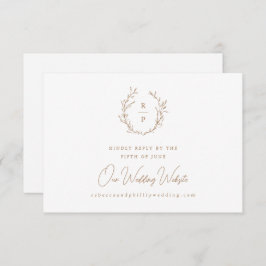 Elegant Monogram Formal Wedding Website RSVP Kaartje
