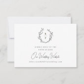 Elegant Monogram Formal Wedding Website RSVP Kaartje (Voorkant)