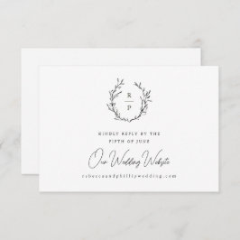 Elegant Monogram Formal Wedding Website RSVP Kaartje