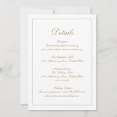 Elegant Monogram Formeel Goud All In One Trouwfees Kaart (Achterkant)