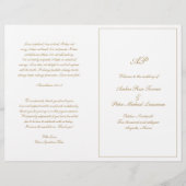 Elegant Monogram Formeel Gouden Huwelijksprogramma (Voorkant)