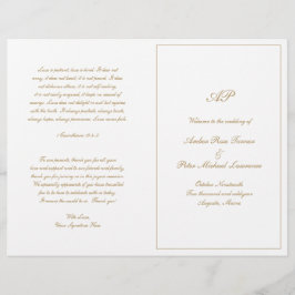 Elegant Monogram Formeel Gouden Huwelijksprogramma