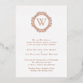 Elegant monogram Formeel Roos Gold Folie Uitnodiging (Voorkant)