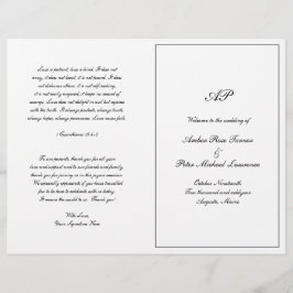 Elegant Monogram Formeel Vouwbaar Huwelijksprogram