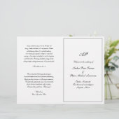 Elegant Monogram Formeel Vouwbaar Huwelijksprogram (Staand voorkant)