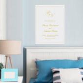 Elegant Monogram Formele Gouden Traditionele Huwel Folie Afdrukken (Insitu (Slaapkamer))